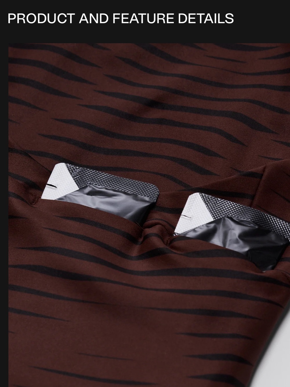 Bandit - WOMEN'S STAMINA™ RACE CROP - ORGANIC STRIPE CACAO - Picture 3 of 5